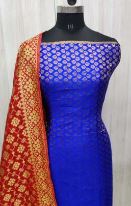Banarasi Jacqurd Nylon With Thread And Zari Work Butti