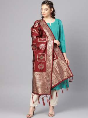 Banarasi Silk Dupatta With Zari Work
