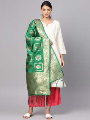 Banarasi Silk Dupatta With Zari Work