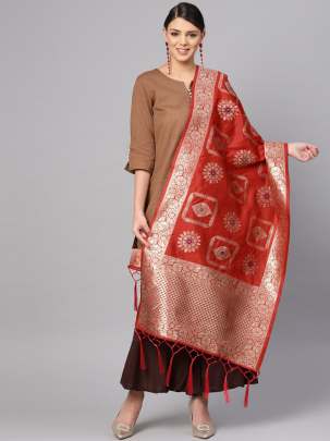 Banarasi Silk Dupatta With Zari Work