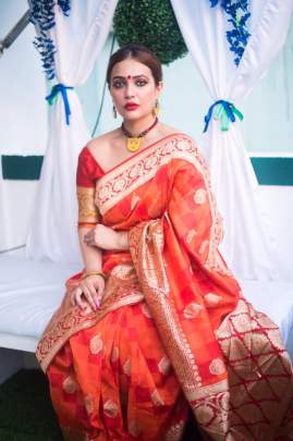 Banarasi Silk Weaving Red Colour Saree