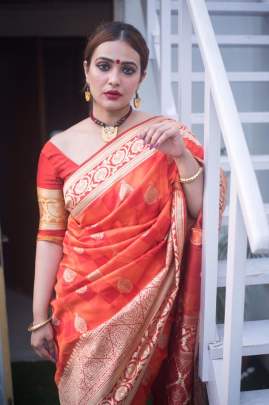 Banarasi Silk Weaving Red Colour Saree