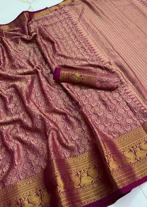 Banarasi Soft Silk With Gold Jari Purple Color saree