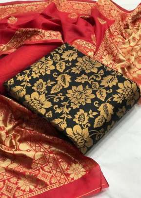 Banarasi Suit Ikkat Black Color Suit