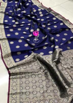 Banasari Soft Silk With Golden Zari Royal Blue Color Saree