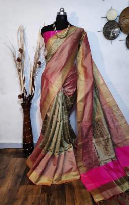 Banglori Raw Silk Stone Color