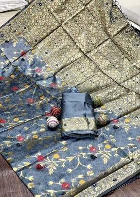Beautiful Banarasi Warm Silk Grey Color Saree
