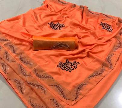 Beautiful poworlooms two tone vichitra Light Orange