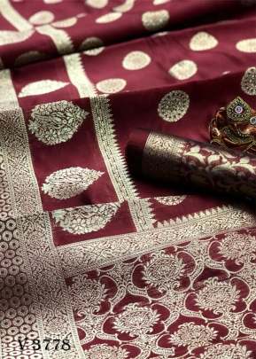 Bulbul Banarasi silk Saree In Brown Color By Surati Fabric