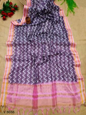 Chanderi Cotton Wine color saree Saree By Aaradhna