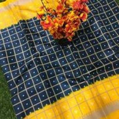 Checks  Box Bandhini Saree