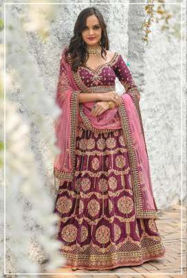 Chennai Silk Dark Rani Colour LehnghaCholi