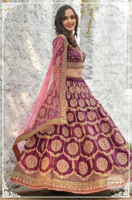 Chennai Silk Dark Rani Colour LehnghaCholi