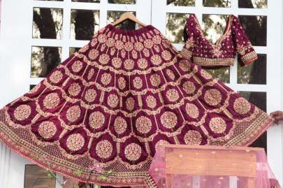 Chennai Silk Dark Rani Colour LehnghaCholi
