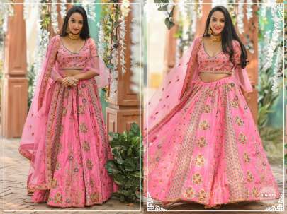 Chennai Silk Pink Colour LehnghaCholi