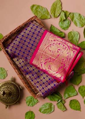 Chex Design Kanchipuram Reach Royal Blue Color Saree