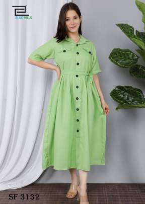 Cotton Kurtis In Light Green Color By Blue Hills