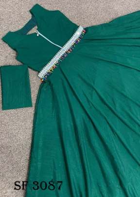 Crape Silk In Dark Green Color By HK CLOTHING