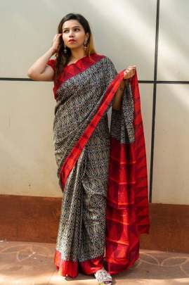 DESIGNER JUTE SILK SAREE WITH FANCY LOOK