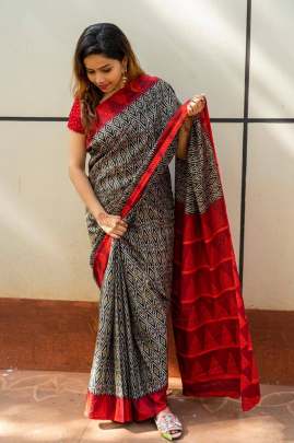 DESIGNER JUTE SILK SAREE WITH FANCY LOOK