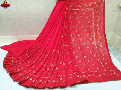 Designer Gorgette Party Wear Saree