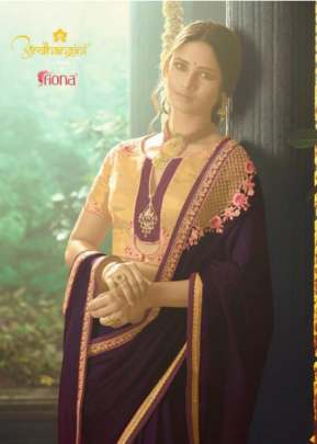 Designer Maroon With Purple Sade Colors Royal Catalog Saree