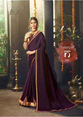 Designer Maroon With Purple Sade Colors Royal Catalog Saree