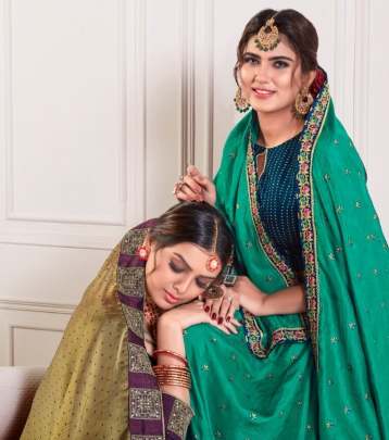  Designer Platinum Two Toned Shaded Silk Mix Saree Catalogs