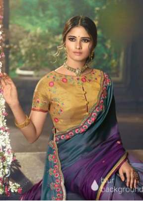 Designer Purple Colors With Butta Work Royal Catalog Saree