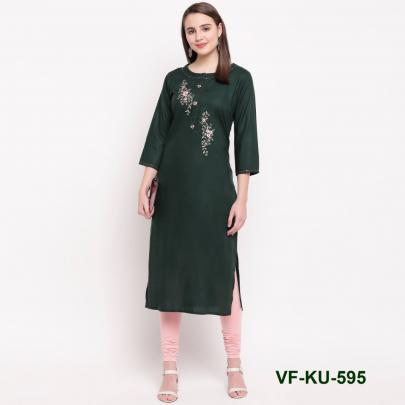 Designer Rayon Kurti Green