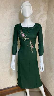 Designer Rayon Kurti Green