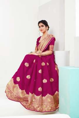 Deveshi Lichi Cotton Pink Color Saree