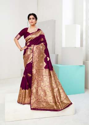 Deveshi Lichi Cotton Rani Color Saree