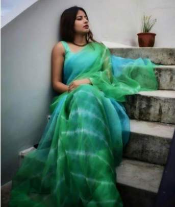 Digital Printed Organza Silk Saree
