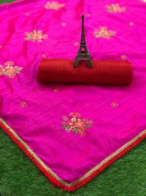 EMBROIDERY BUTTA WORK WITH FANCY ZALAR LACE SAREE