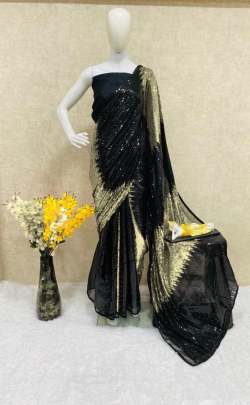 FASCINATING DUAL SEQUENCE WORK GEORGETTE SAREE