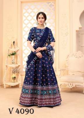 FLORAL VOL  2 Bridal Lehengha Choli In Navy Blue Color By SHUBHKALA