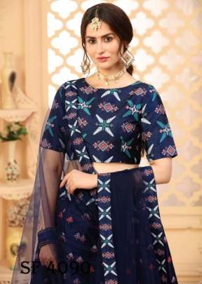 FLORAL VOL  2 Bridal Lehengha Choli In Navy Blue Color By SHUBHKALA