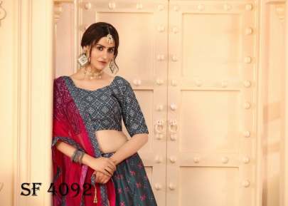 FLORAL VOL  2 Bridal Lehengha Choli In Grey Color By SHUBHKALA