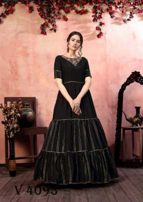 FLORY VOL 12 Anarkali Long Gown In Black Color By SHUBHKALA