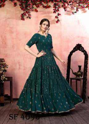 FLORY VOL 12 Anarkali Long Gown In Green Color By SHUBHKALA