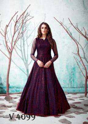 FLORY VOL 13 Anarkali Long Gown In Wine Color By SHUBHKALA