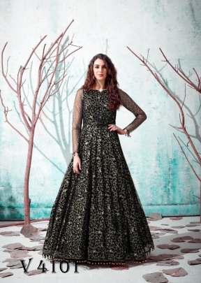 FLORY VOL 13 Anarkali Long Gown In Black Color By SHUBHKALA