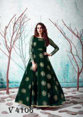 FLORY VOL 13 Anarkali Long Gown In Green Color By SHUBHKALA