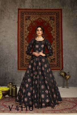 FLORY VOL 15 Anarkali Long Gown In Black Color By SHUBHKALA