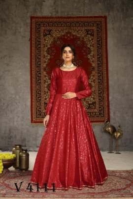 FLORY VOL 15 Anarkali Long Gown In Red Color By SHUBHKALA