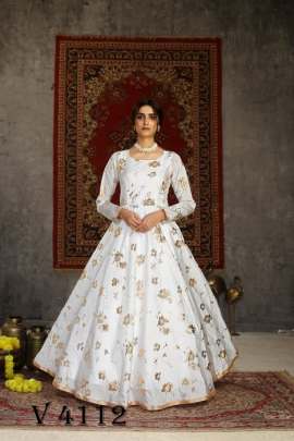 FLORY VOL 15 Anarkali Long Gown In White Color By SHUBHKALA