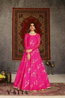 FLORY VOL 15 Anarkali Long Gown In Deep Pink Color By SHUBHKALA