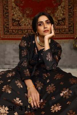 FLORY VOL 15 Anarkali Long Gown In Black Color By SHUBHKALA