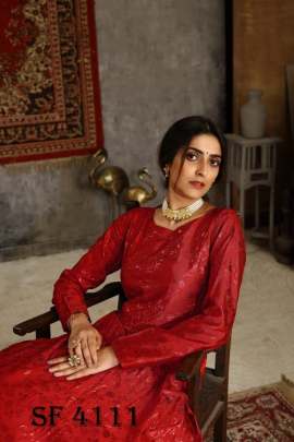 FLORY VOL 15 Anarkali Long Gown In Red Color By SHUBHKALA